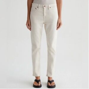 AG Women’s Adriano Goldshmied Ivory Ex Boyfriend Slouchy Slim Jeans Size 29